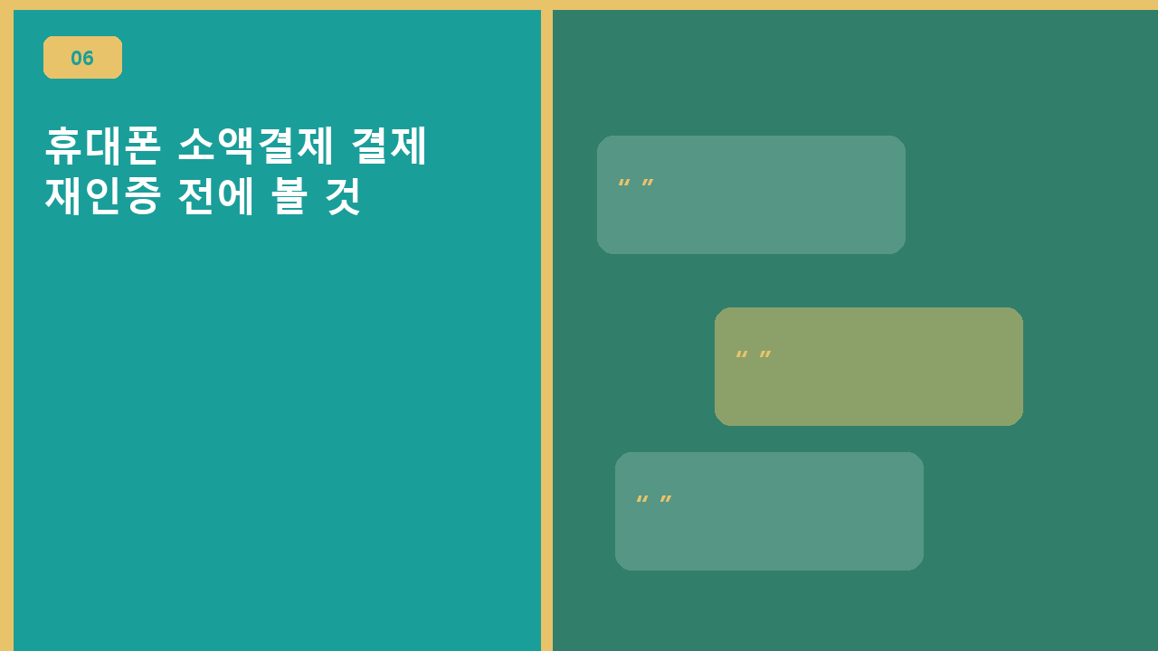 휴대폰 소액결제 결제, 재인증 전에 볼 것